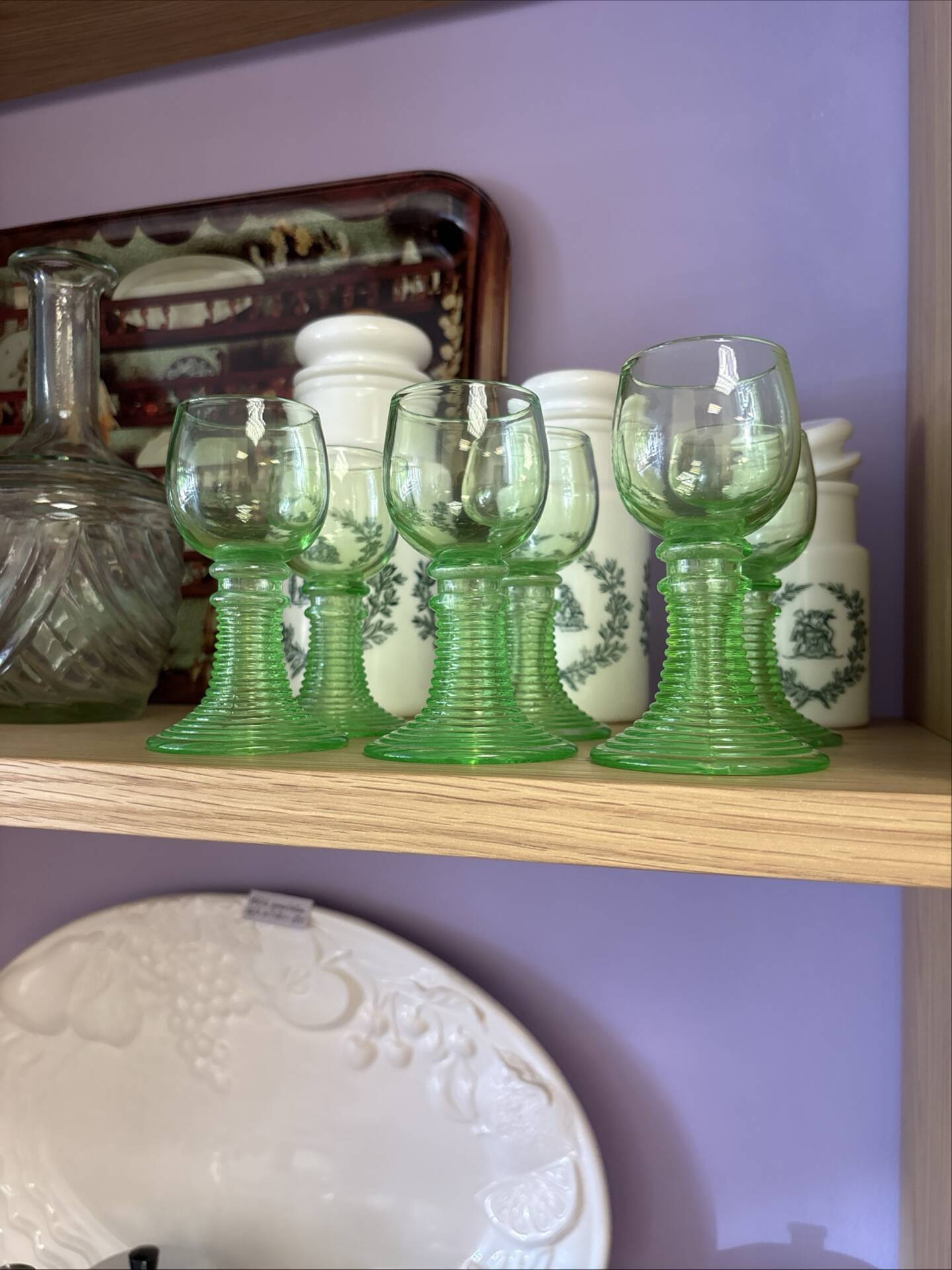 Set of 6 Alsatian crystal stem glasses in ouraline – Röme style