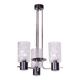 Mid-Century Chandelier in Chromed Steel and Glass by Drukov, Czech, 1970s