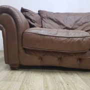 Mid-Century, Chesterfield sofa, natural leather