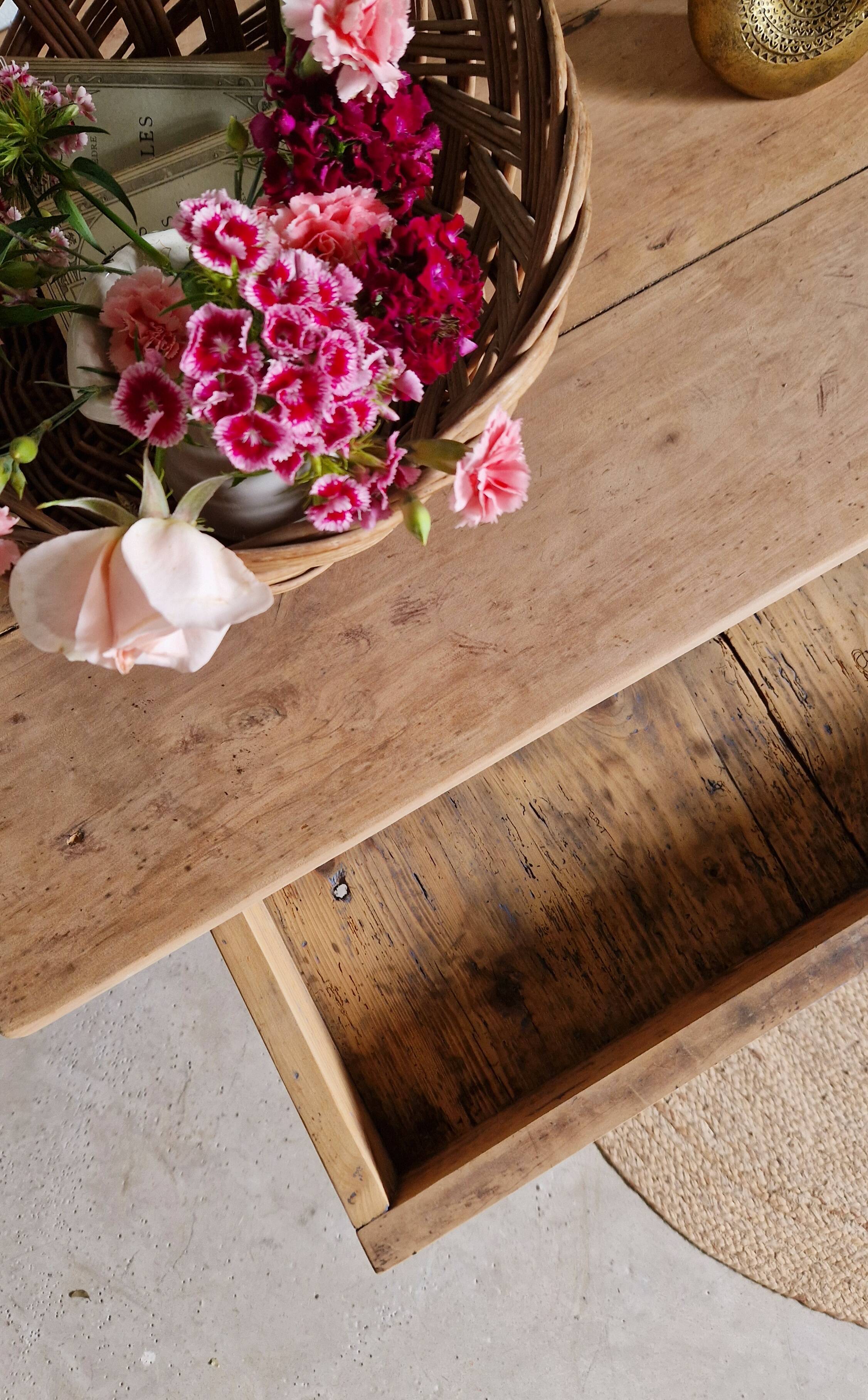 Old and small farm table