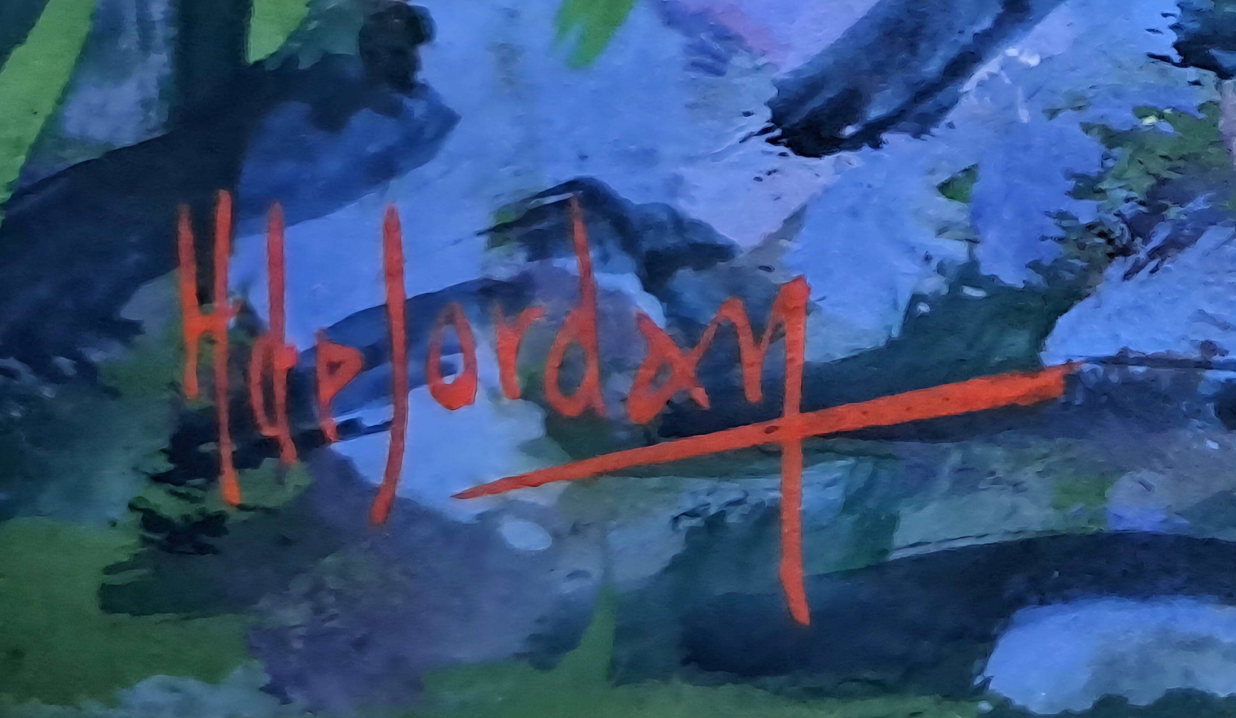 Double-sided Impressionist painting: watercolour + signed gouache