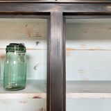 Display cabinet in patinated wood