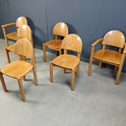 Rainer Daumiller pine wood dining chairs for Hirtshals Savvaerk set of