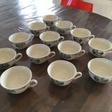 Set of 13 tea cups Sarreguemines Obernai
