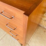 Vintage walnut commode with tapered legs circa 1950s