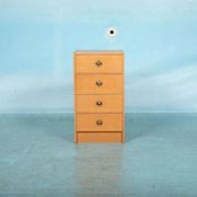 Scandinavian minimalist blonde oak chest, mid-century modern chest.