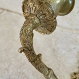 Pair of antique wall sconces in bronze - Louis XVI style / Saying