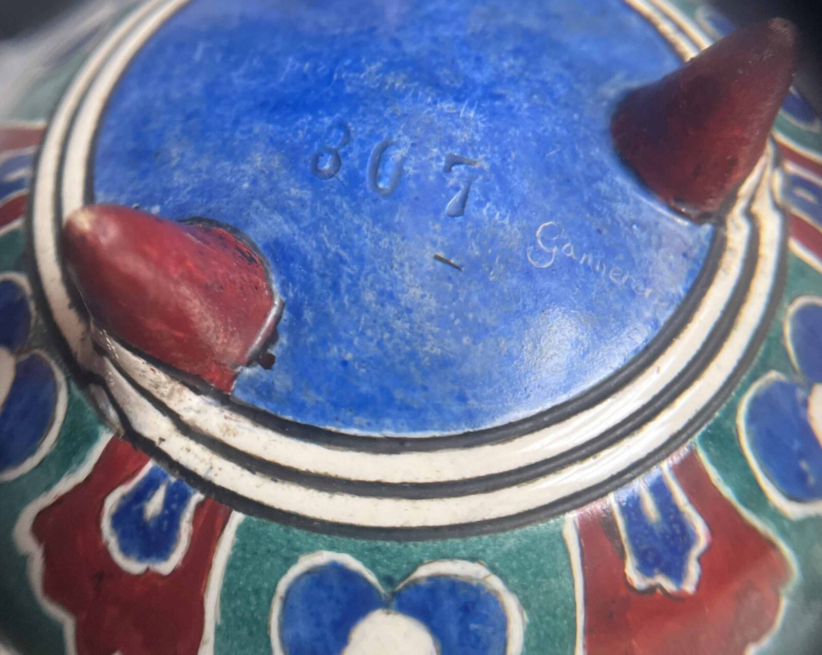 Ceramic vase, eco. Ganneron early 20th century signed Daudon Ottoman (cf. Th. De