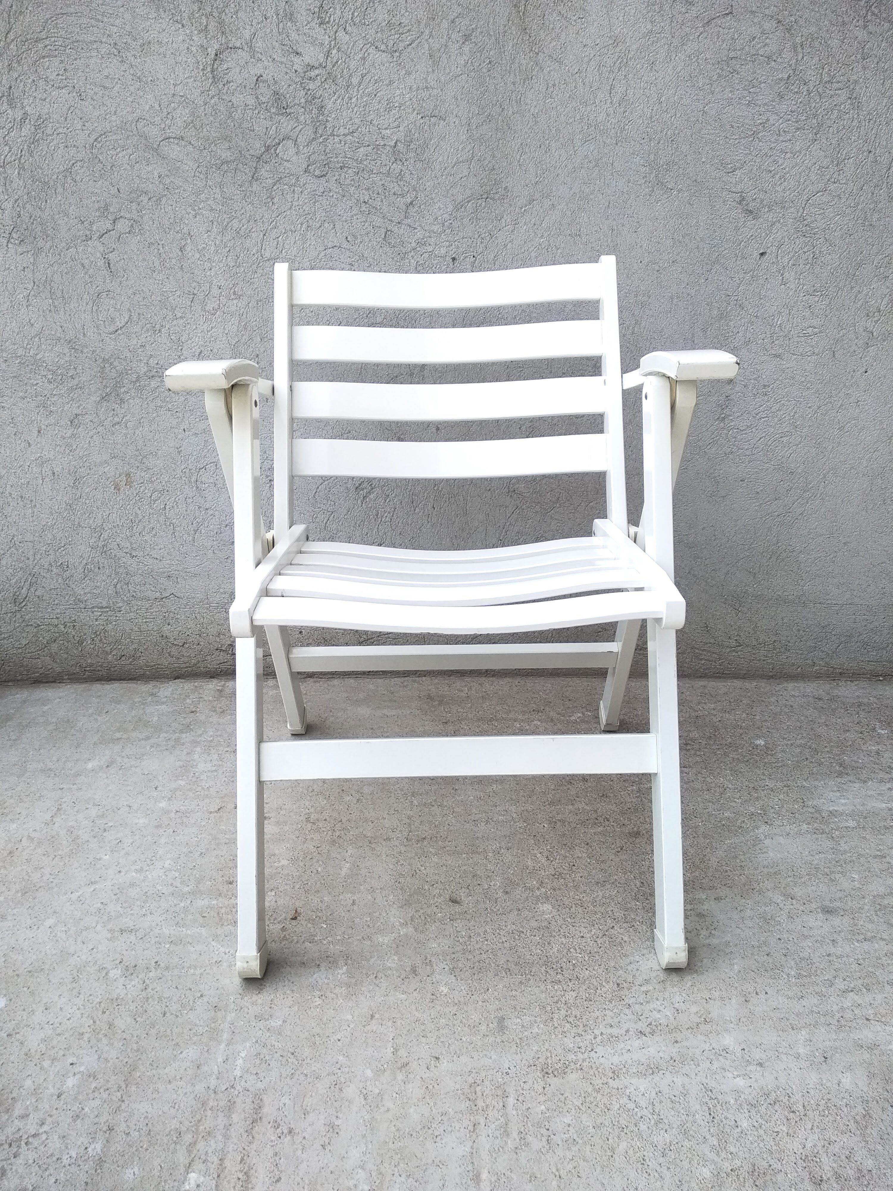 Folding wooden garden chairs Foppapedretti Vintage Italy
