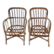 Pair of children's armchairs in rattan / bamboo honey color 60s
