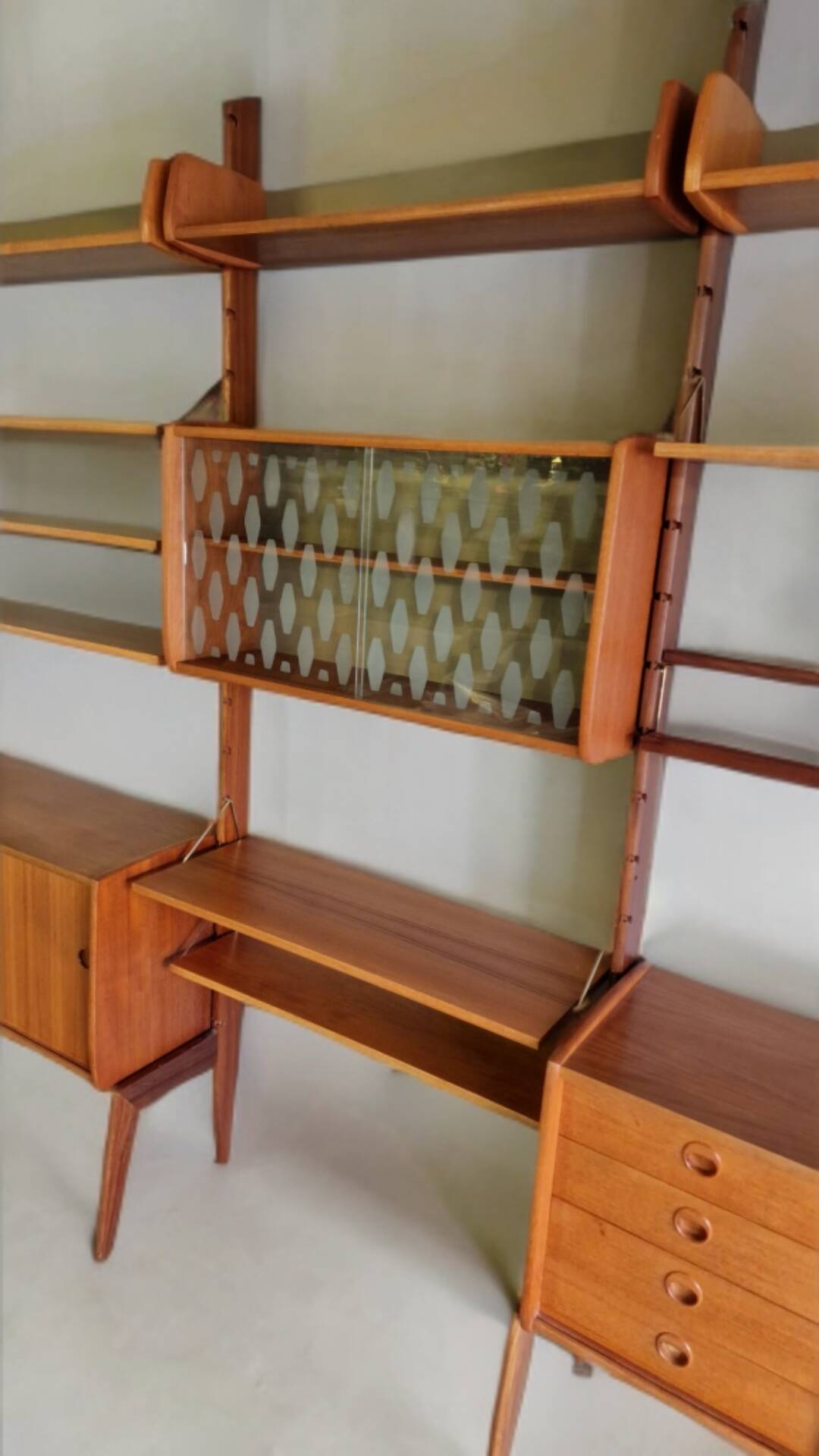 Freestanding storage unit in teak Ergo, Vintage Scandinavian 1960s