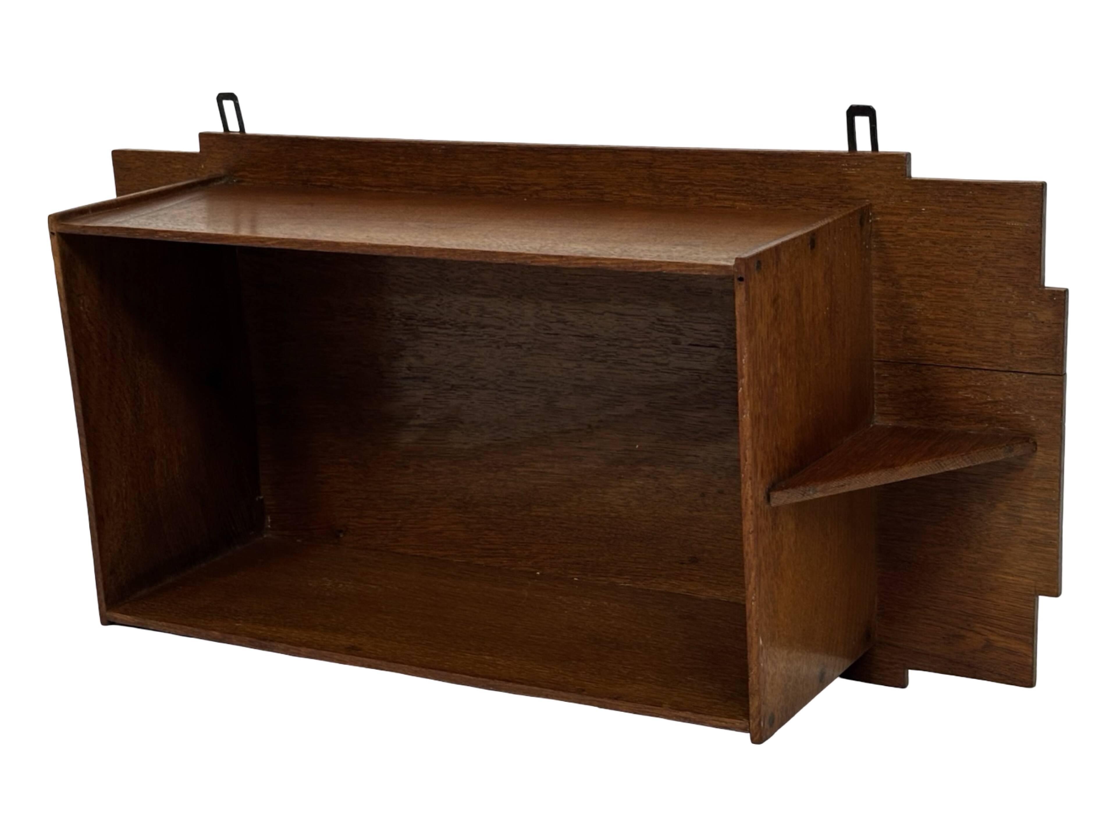 Art Deco wooden wall shelve rack in oak minimalist design