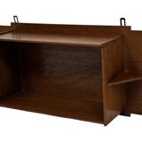 Art Deco wooden wall shelve rack in oak minimalist design