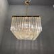 Italian Murano Glass Prism Triedri Chandelier Lamp