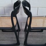 Pair of caning sled chairs
