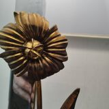 Lampe ancienne vintage métal chromé et bronze doré