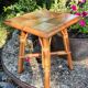 Table d'appoint bambou/ petit carreaux