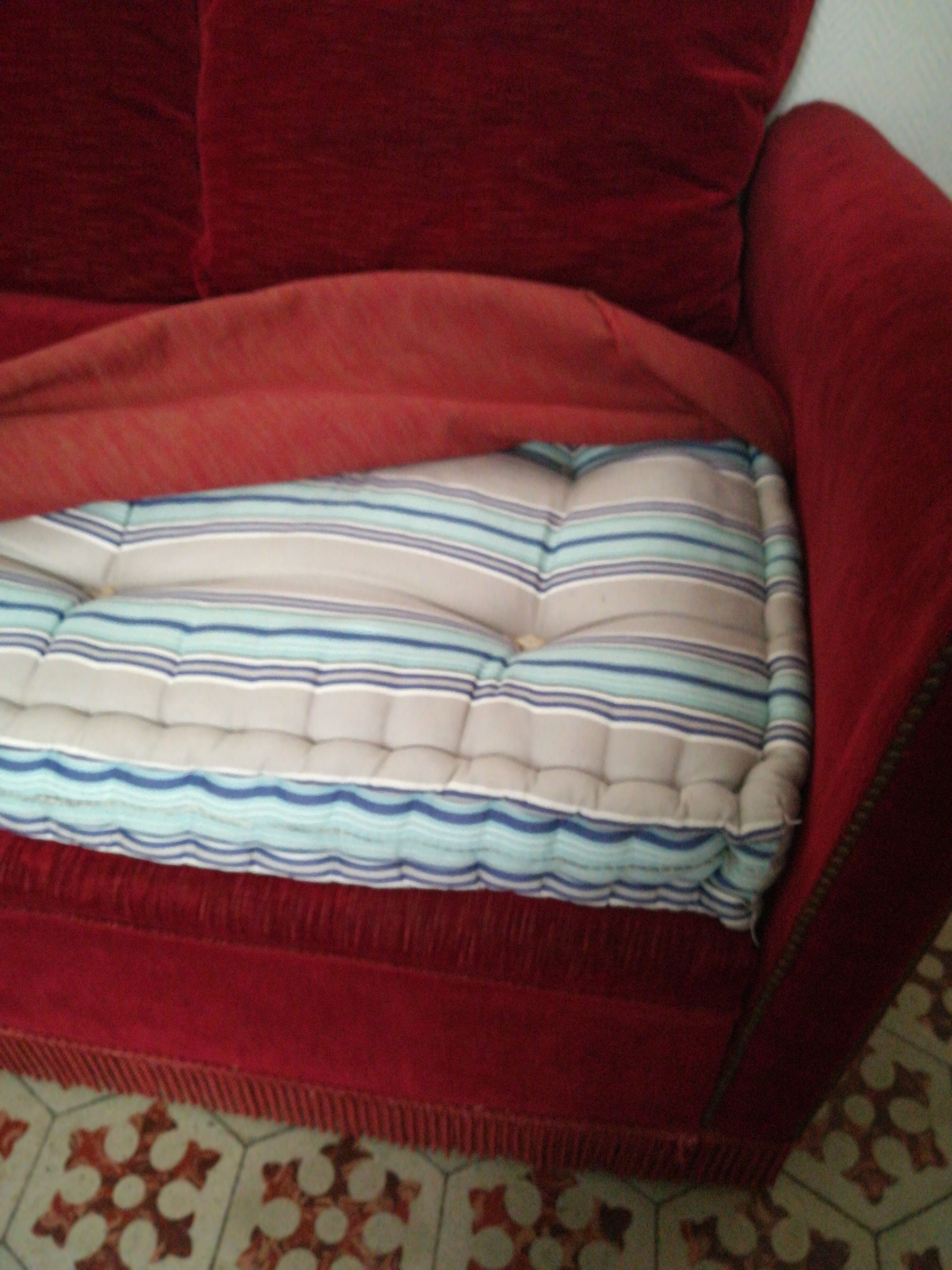 Sofa bench garnet velvet