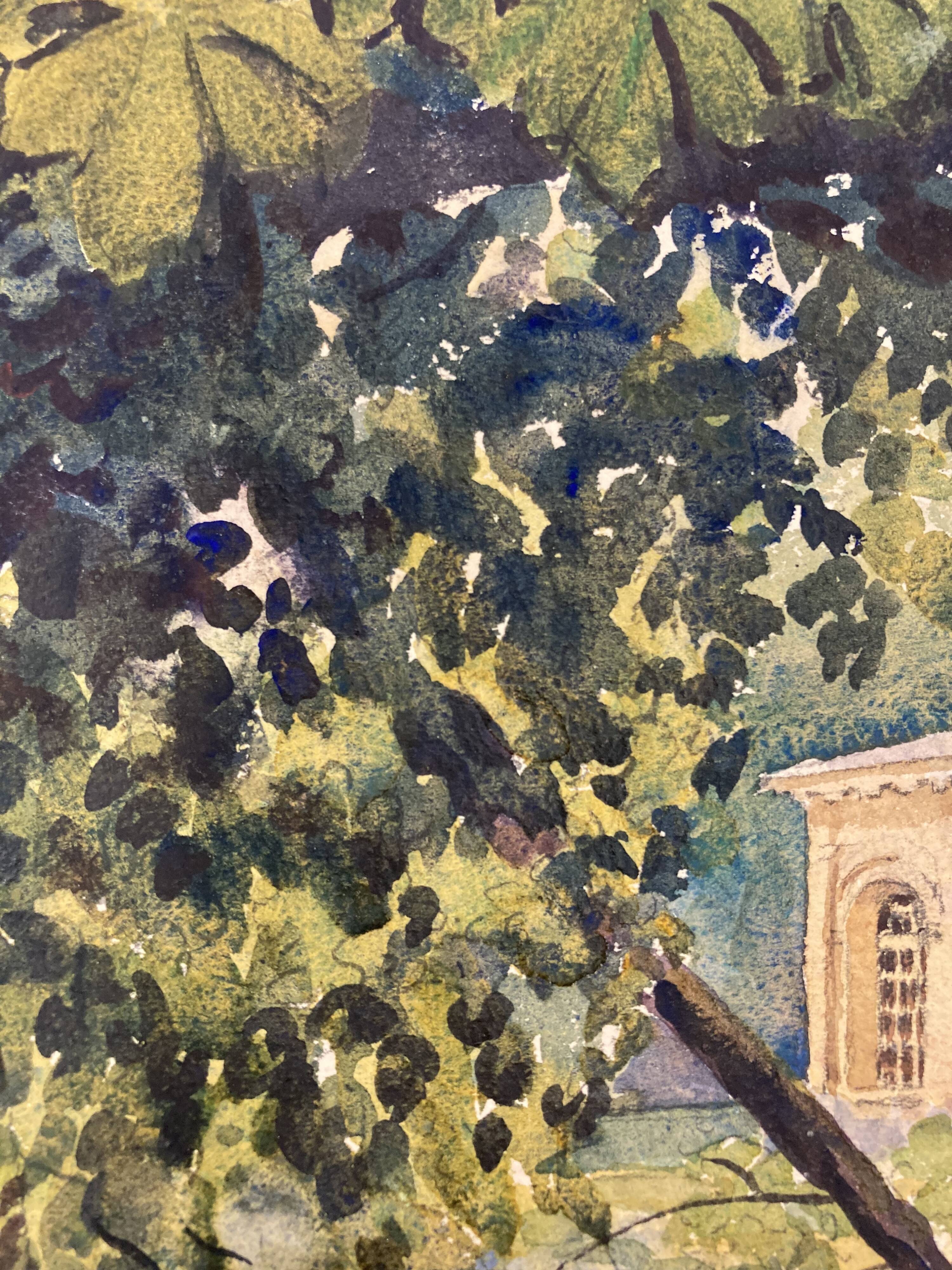 Vintage landscape watercolor