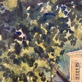 Aquarelle paysage vintage
