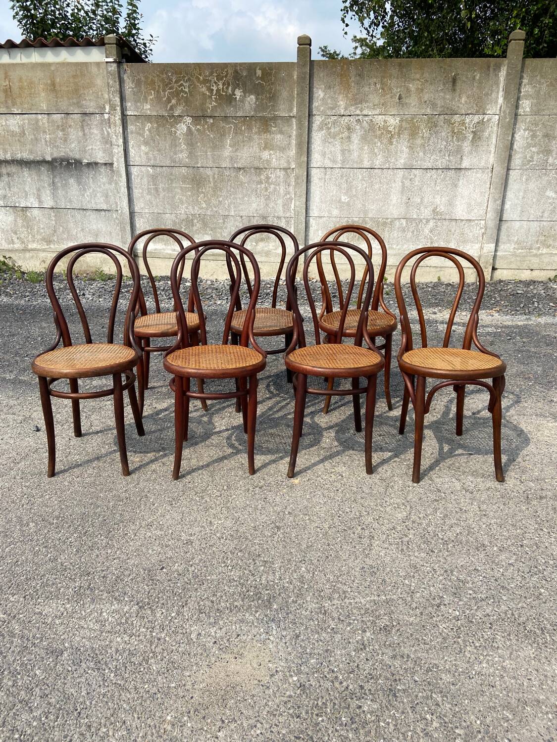 Set of 7 Thonet bistro chairs