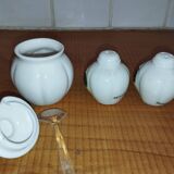 Movilex vintage set with lemons – mustard pot, salt shaker and pepper shaker –