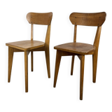 Pair of Luterma bistro chairs, wood, 1950s