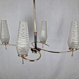Mid Century Modern chandelier and collectible vintage lamp set
