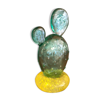 Cactus verre verre artiste d’art Gunnel Sahlin Serie Texas Kosta Boda 90'