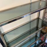 Library n2 display shelf modular wall unit glass and chrome vintage 70s