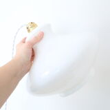 Opaline suspension with serrated edge, vintage