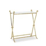 Jansen. Console in gilded brass and white marble. 1970s.LS4683607U