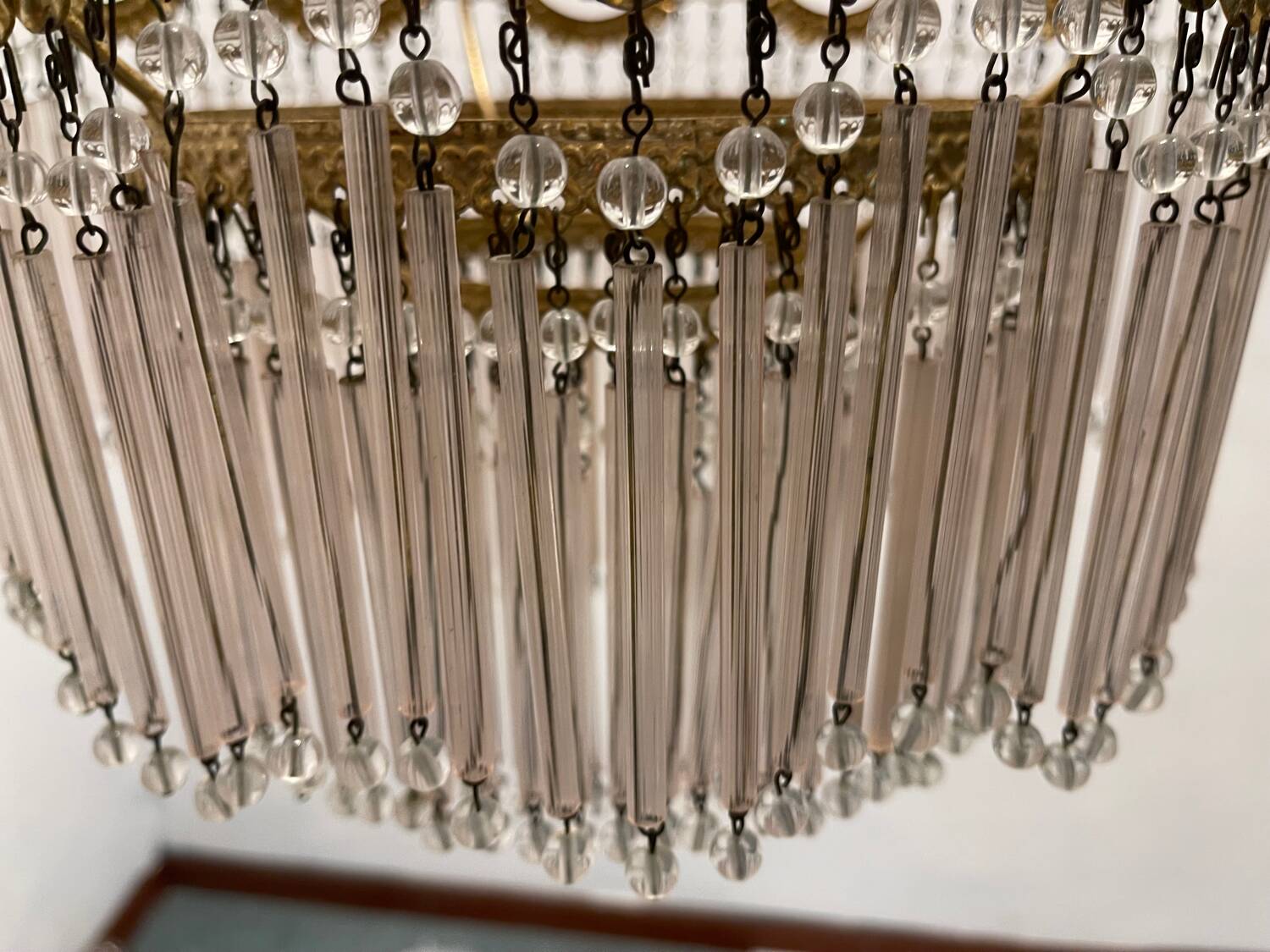 Pink Murano Glass Rod Chandelier