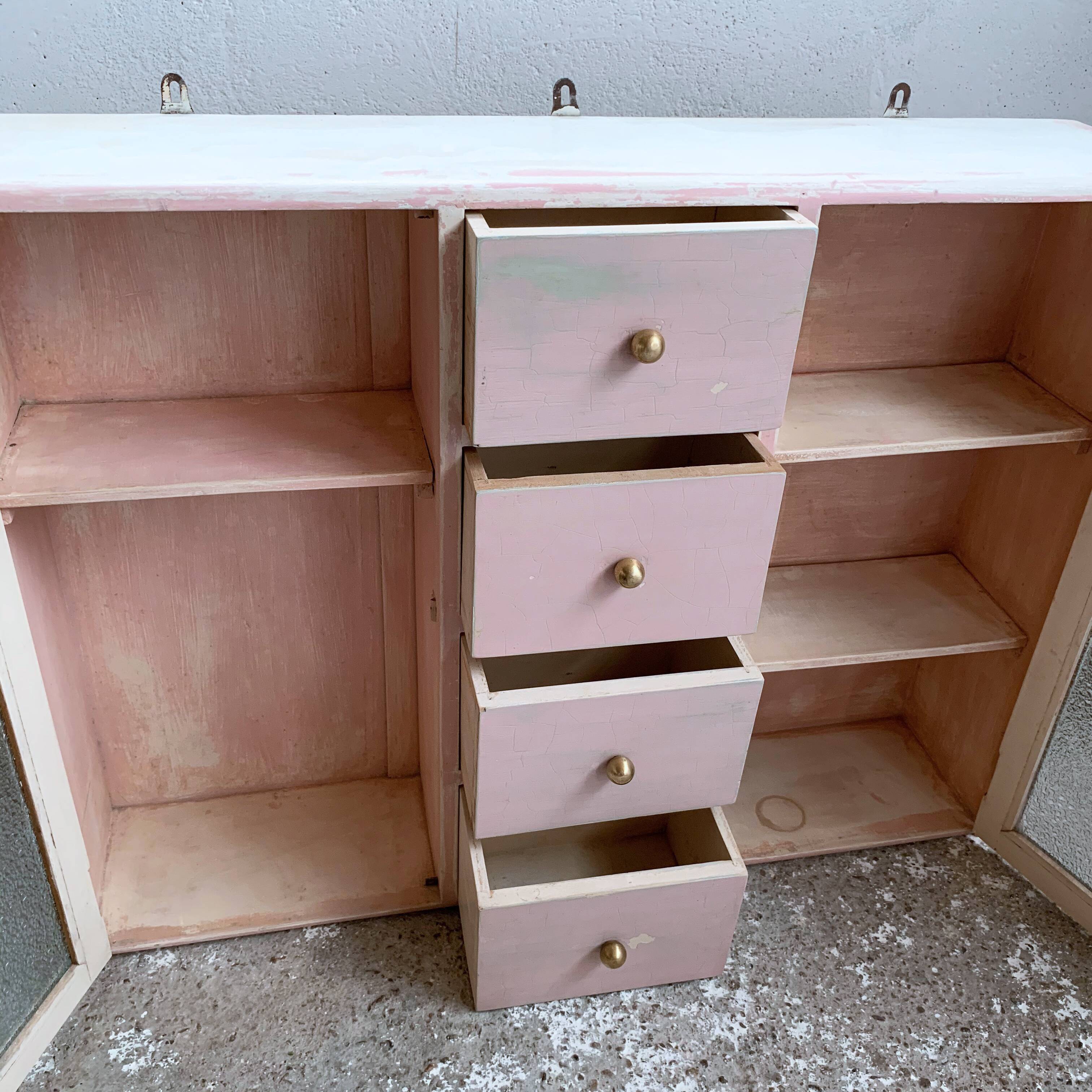 Wall toilet cabinet 2 doors 4 drawers