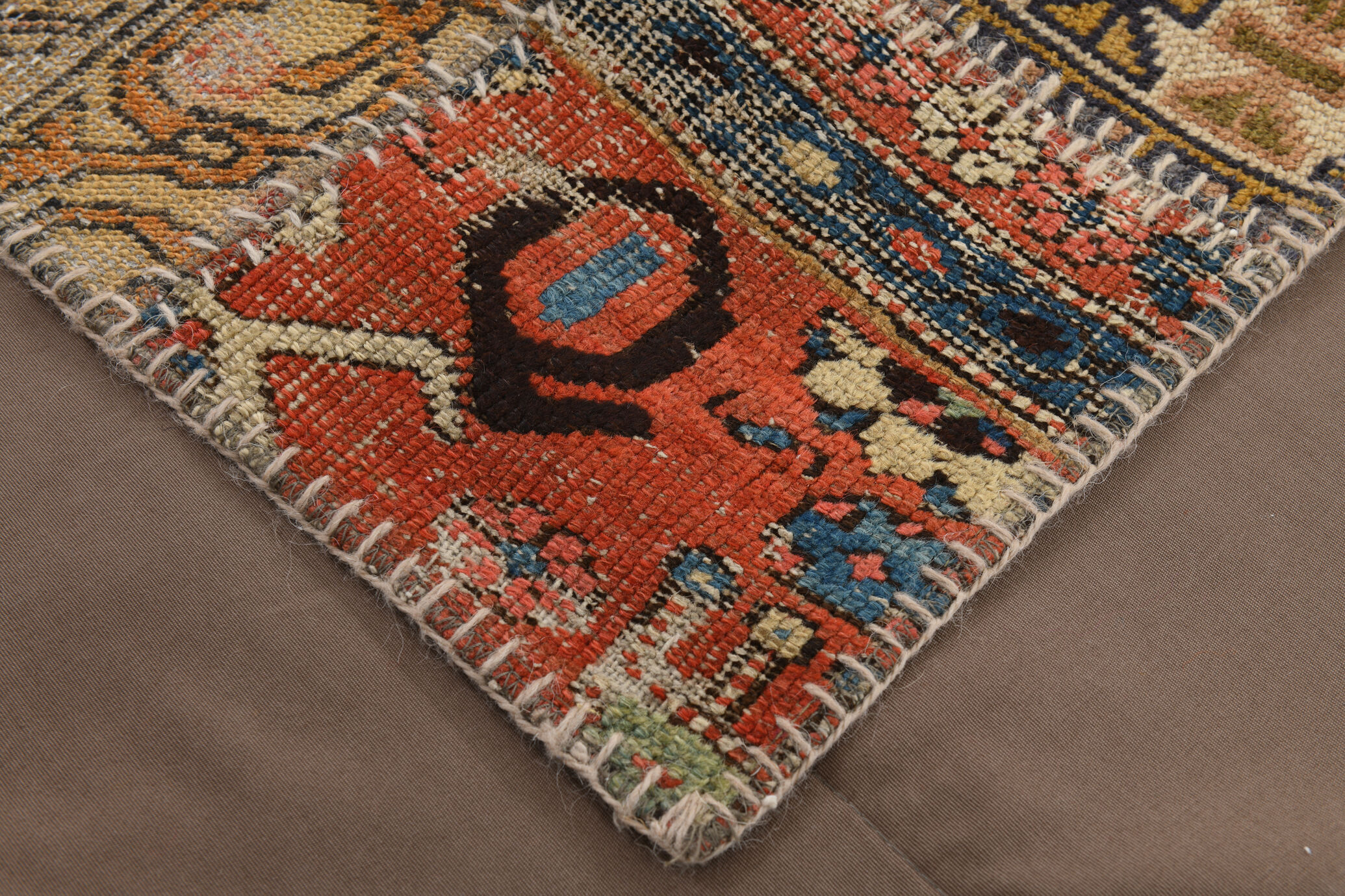 5x8 Handknotted Red Turkish Patchwork Rug, 242x173Cm