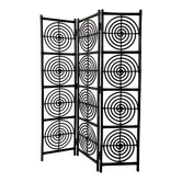 Peacock rattan and bamboo screen