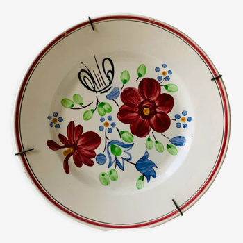 Niderviller earthenware old decorative plate numbered vintage