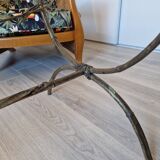 Table basse art déco en bronze et verre