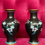 Pair of cloisonné vases.