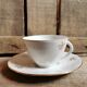 Vintage porcelain cups, white & gold