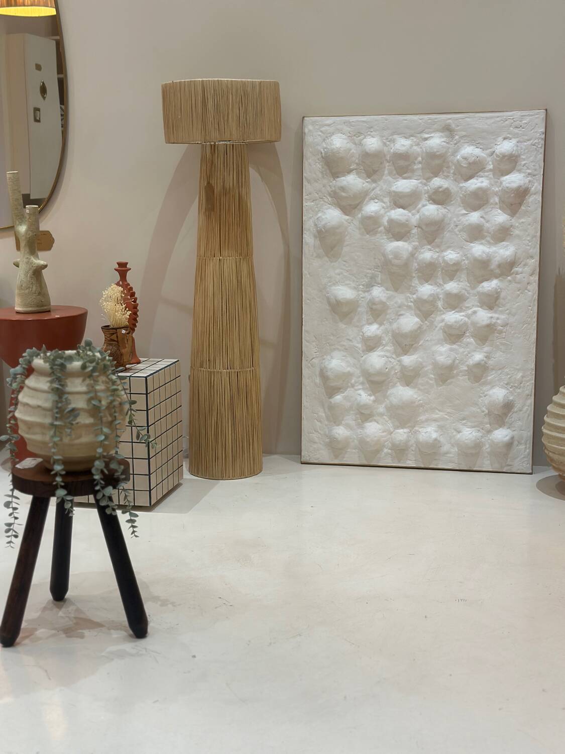 Tableau contemporain texturé relief 3D minimaliste - murmures blancs