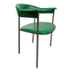 Chaise vintage chromée avec revêtement en skaï vert