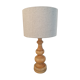 Vintage table lamp year 1980 in turned wood.