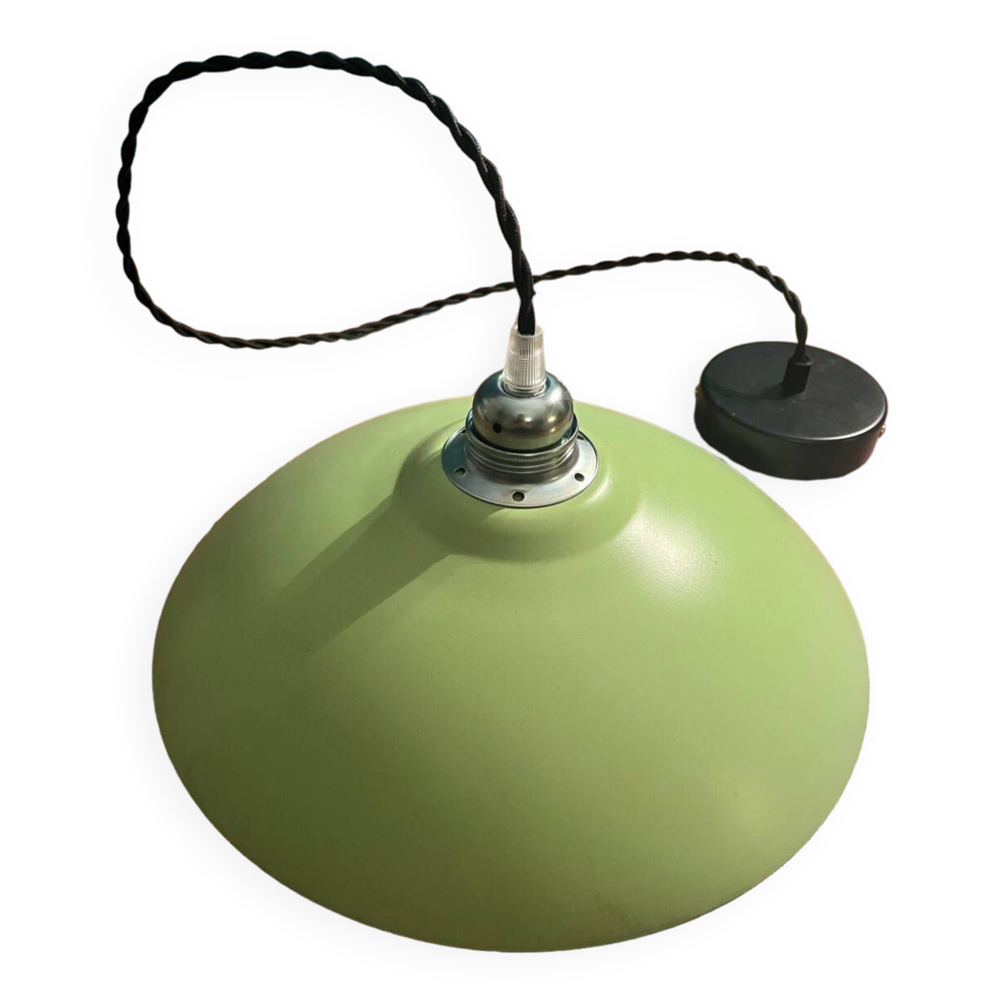 Pastel green metal pendant light