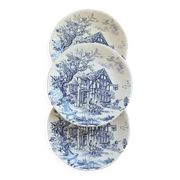 Vintage Gien plate – Ivory earthenware with romantic blue decoration