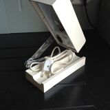 Vintage travel lamp adjustable and folding, 70s; folded it becomes a box.