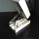 Vintage travel lamp adjustable and folding, 70s; folded it becomes a box.