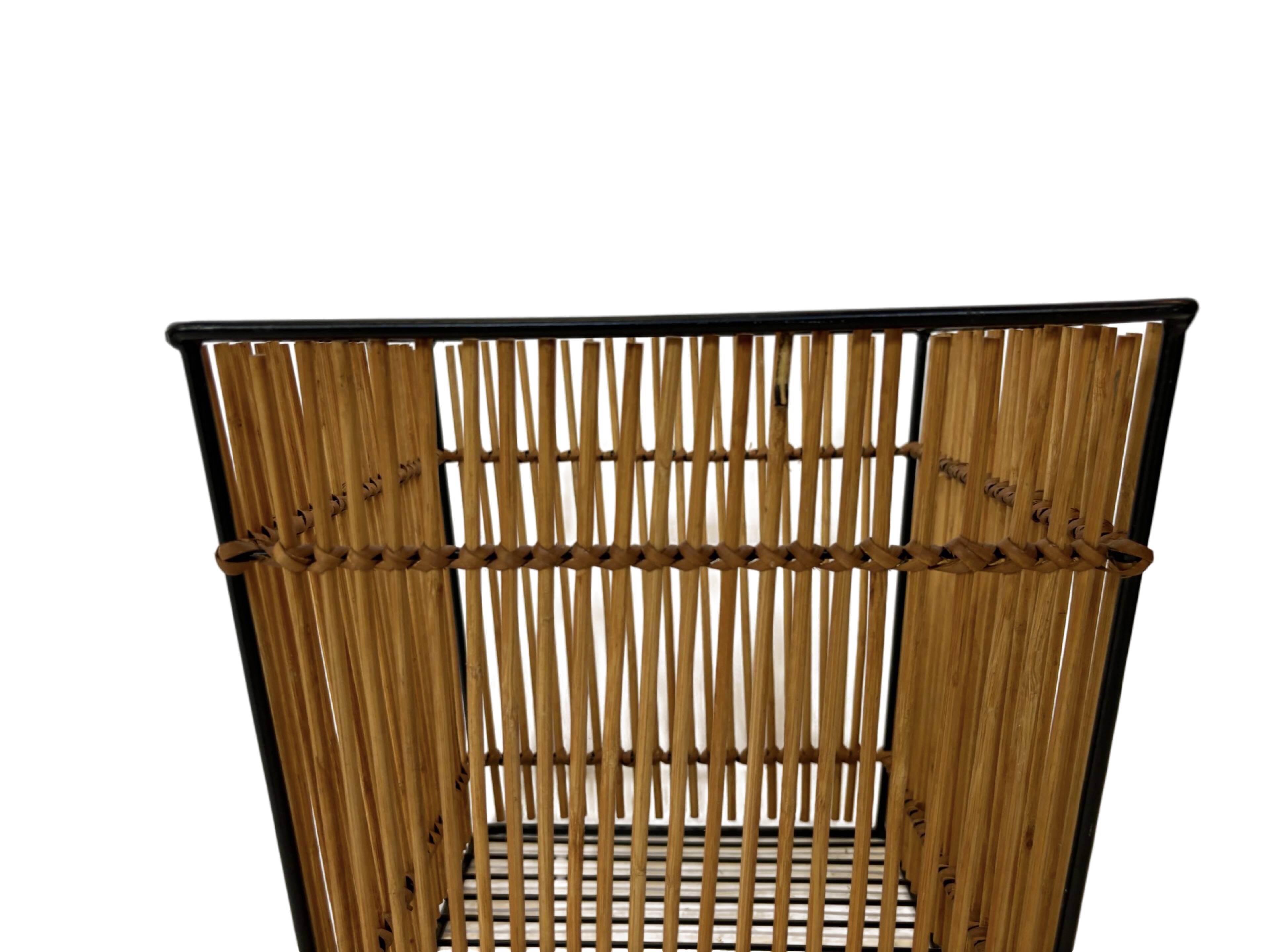 Vintage Rohe Noordwolde rattan basket by Dirk van Sliedrecht 60's Design