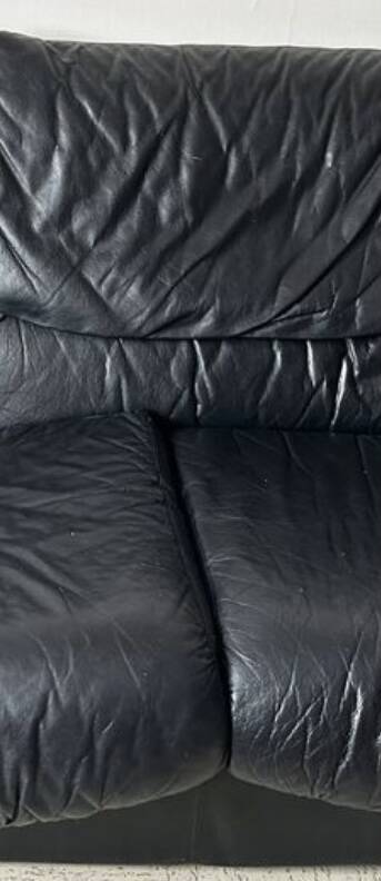 Vintage black leather sofa