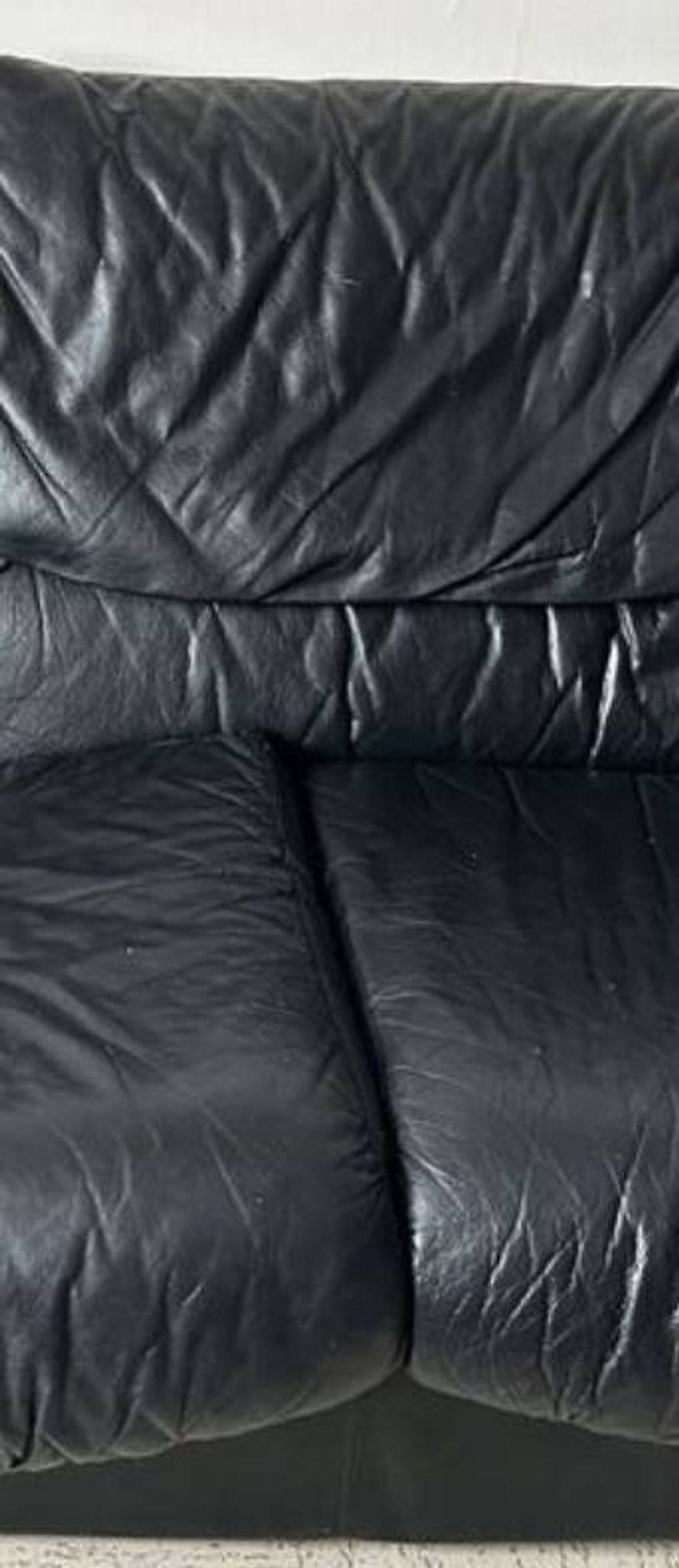 Canapé vintage en cuir noir